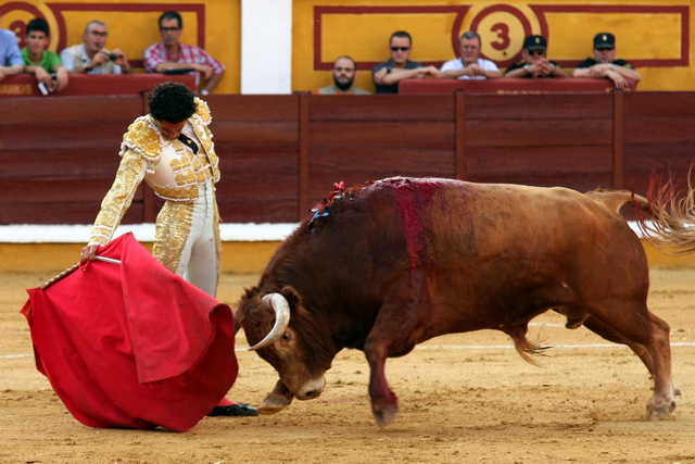 El personalísimo toreo de Ambel Posada. (FOTO: Gallardo)