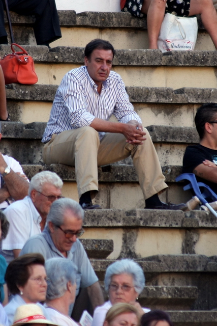 José María Marrón, ganadero de Torregrande, demostrando su tremenda afición. (FOTO: Gallardo)