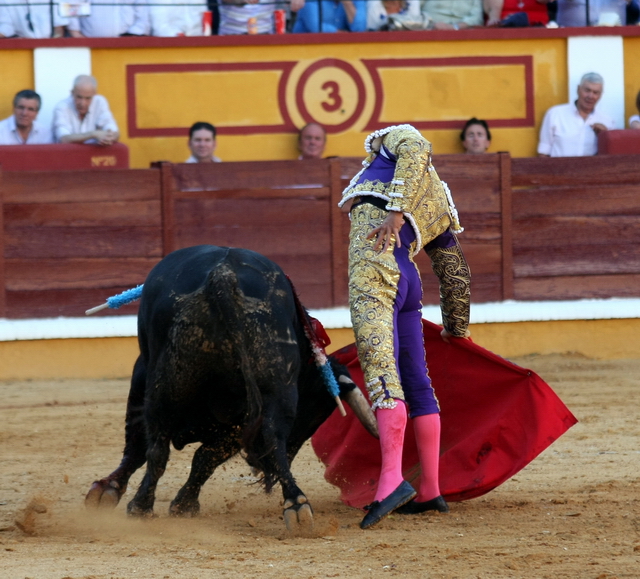 Manzanares acompañando la embestida con su cuerpo. (FOTO: Gallardo) 