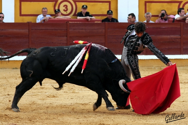 Derechazo con el compás abierto.