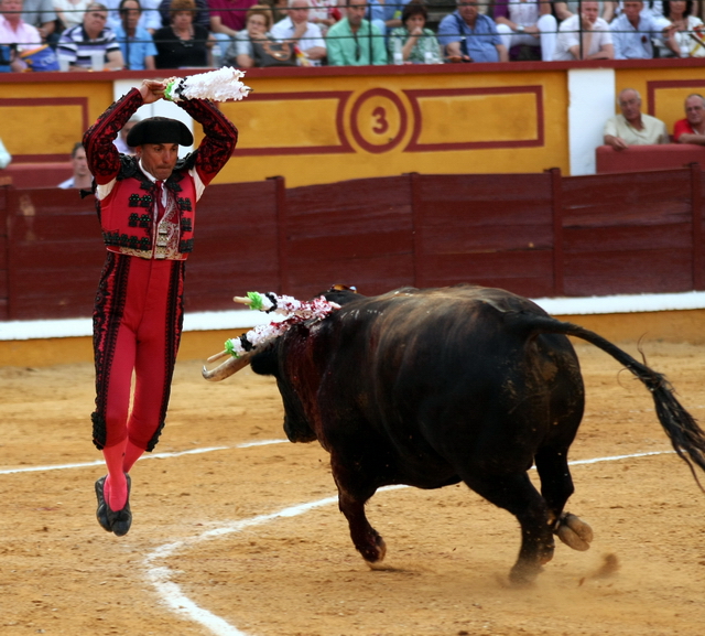 Pepe Elbal a punto de clavar. (FOTO: Gallardo)