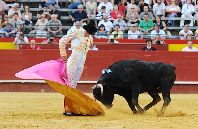 Los pies y las manos se juntan para dar plasticidad al lance. (FOTO: Burladero.com)