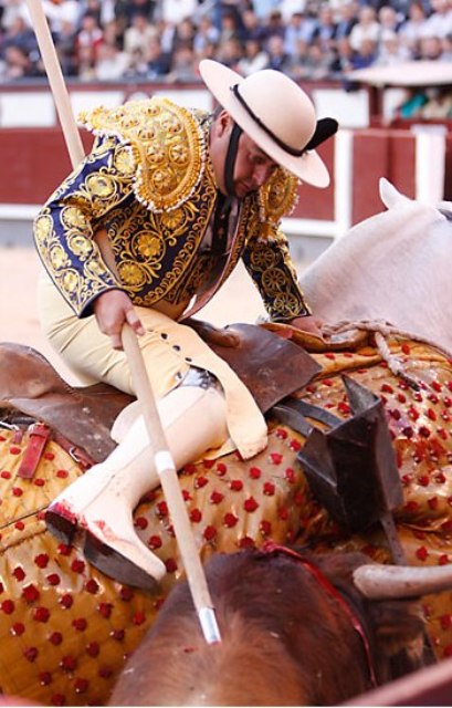 Tulio Salguero picando en Las Ventas. (FOTO: Las-Ventas.com)