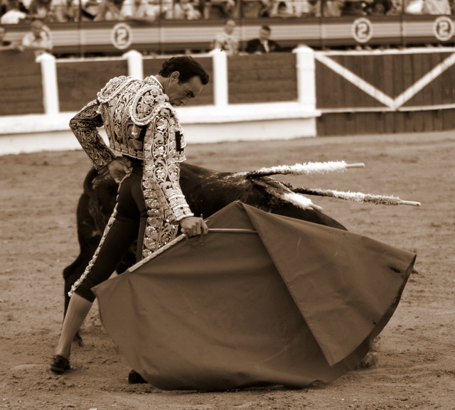 La suavidad del muletazo de tanteo.