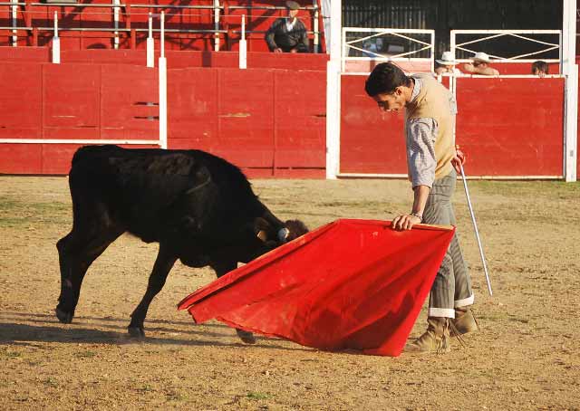 'El Chorlo' buscando bajar mucho la mano.