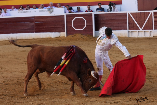 La muleta cogida por su justo lugar.