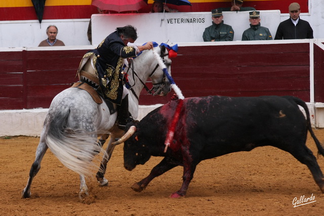 Dejándose llegar mucho al toro a la hora de clavar.