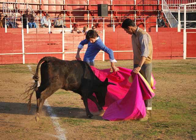 Emilio Salamanca y 'El Chorlo' quitando al alimón.