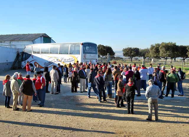 Llegada a la finca 'Las Tiesas de Santa María' (FOTO:Fco. Javier Campos)