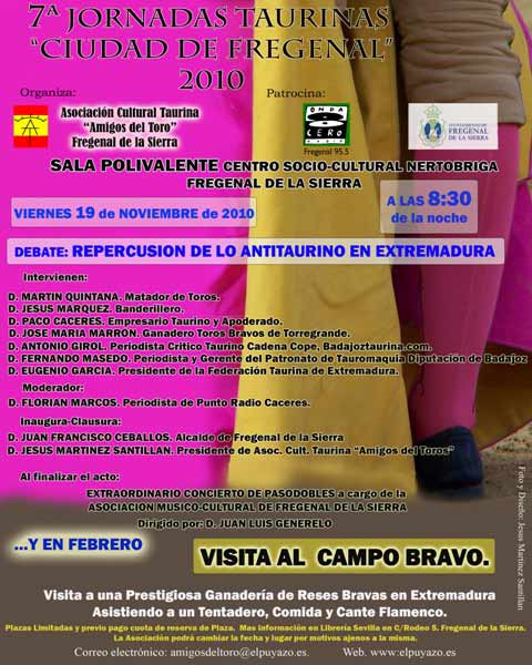 Cartel de las 7ª Jornadas Taurinas 'Ciudad de Fregenal'