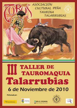Cartel del III Taller de Tauromaquia de Talarrubias.