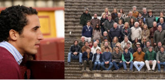 Ambel Posada y los miembros de su Peña. (FOTO: Gallardo)