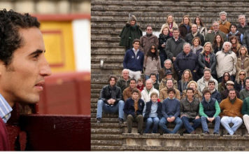 Ambel Posada y los miembros de su Peña. (FOTO: Gallardo)