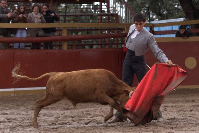 Fernando González toreando al natural al colorao que hizo primero.