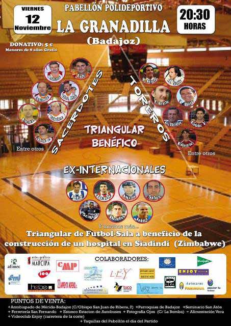 Cartel del Triangular Benéfico de Sacerdotes, Toreros y Futbolistas.