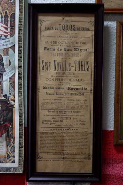 Cartel de 1903 de la plaza de toros de Zafra...