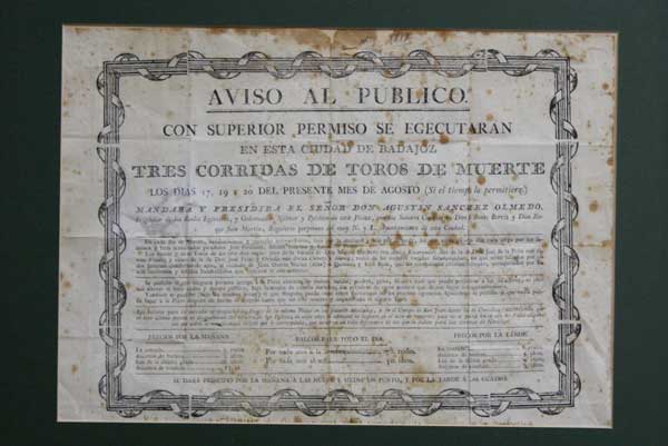 Fuentes, Montes y El Algabeño anunciados en el cartel de Badajoz de 1900