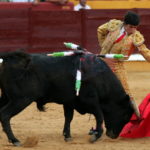 Rubén Lobato toreando al natural en la pasada feria de Badajoz. (FOTO:Gallardo)