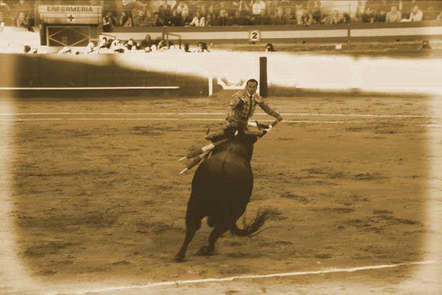 Cuarteando para ganar la cara del toro.