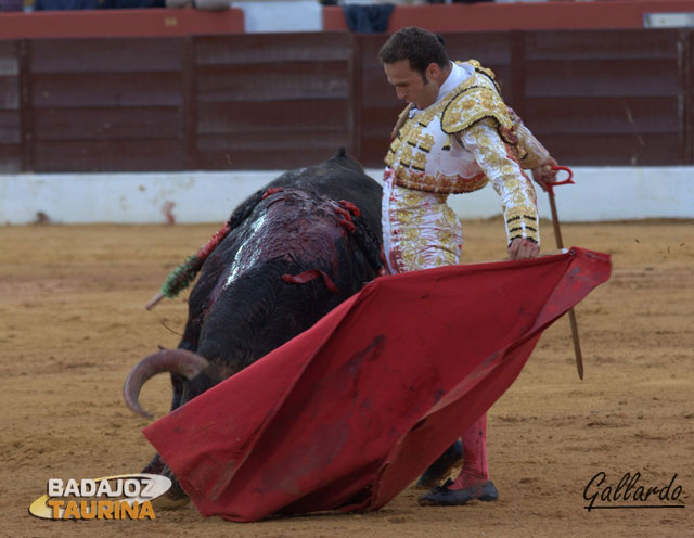 Relajado y gustándose en cada muletazo que instrumentó a este gran toro.