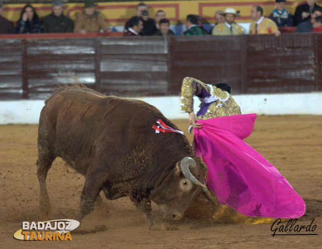 Manzanares rematando rodilla en tierra las verónicas de recibo al sexto.