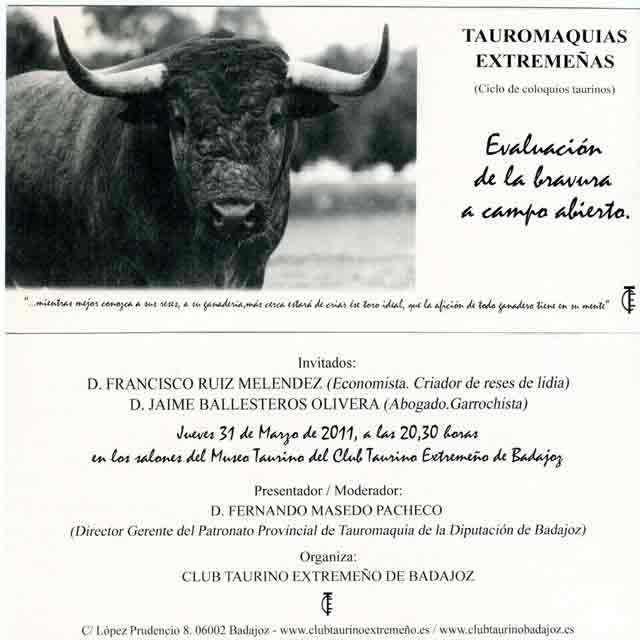 Cartel anunciador de las Tauromaquias Extremeñas.