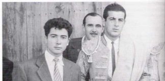 Un joven Fernando Masedo junto al maestro Antonio Ordóñez (FOTO del libro Cerro de San Albín)