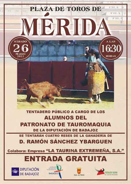 Cartel anunciador del tentadero del próximo sábado.