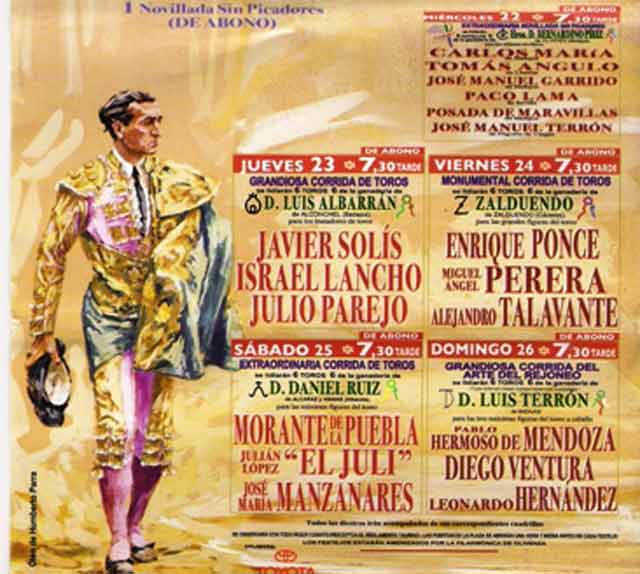 Cartel de la feria taurina de Badajoz 2011.