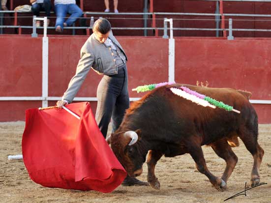 Toreo mayestático de Lancho por el pitón derecho.