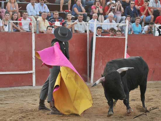 Jaime Martínez parando a su novillo.