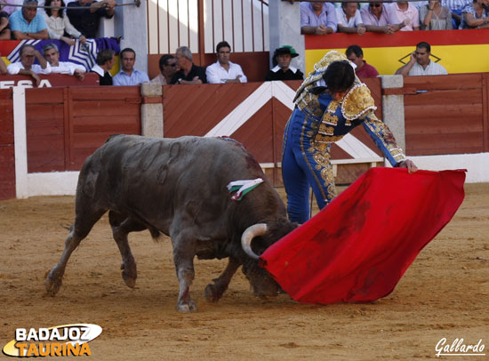 Perera toreando al natural. (FOTO: Gallardo)