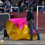 Jesús Talaván recibiendo a su novillo. (FOTO: Gallardo)