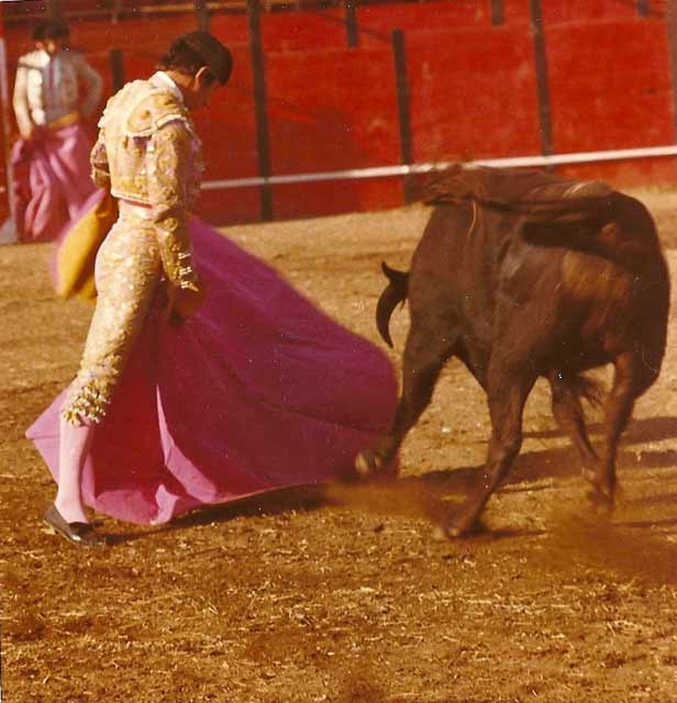 Con el traje que regaló a su Virgen de la Palma.