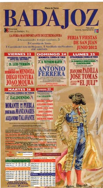 Cartel anunciador de la feria de Badajoz 2012.