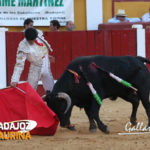 Toreo encajado de Luis Manuel Terrón esta tarde en Pardaleras. (FOTO: Gallardo)