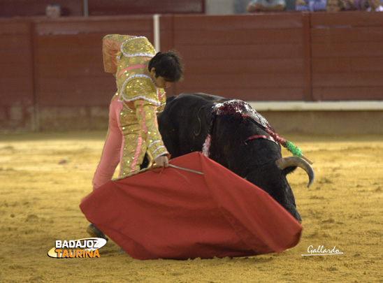 Miguel Ángel Perera muleteando al quinto. (FOTO:Gallardo)