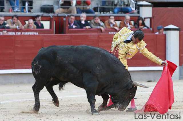 Iván Fandiño y 'Hampón' lidiado el 1 de abril en Las Ventas. (FOTO: Juan Pelegrín)