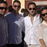 Alejandro Rivero junto a otros miembros de la Peña de Valencia del Ventoso. (FOTO: Gallardo)