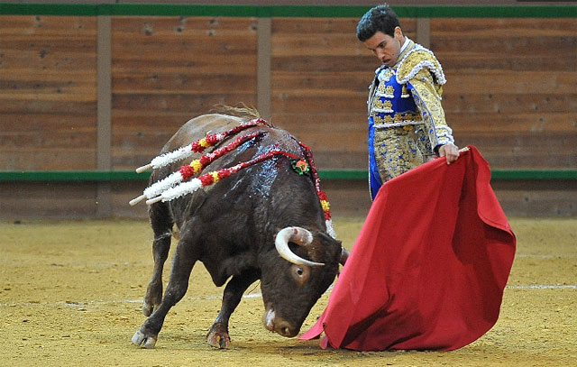 Instante de la faena al de Carriquiri en Arnedo. (FOTO: Poyatos-mundotoro.com)