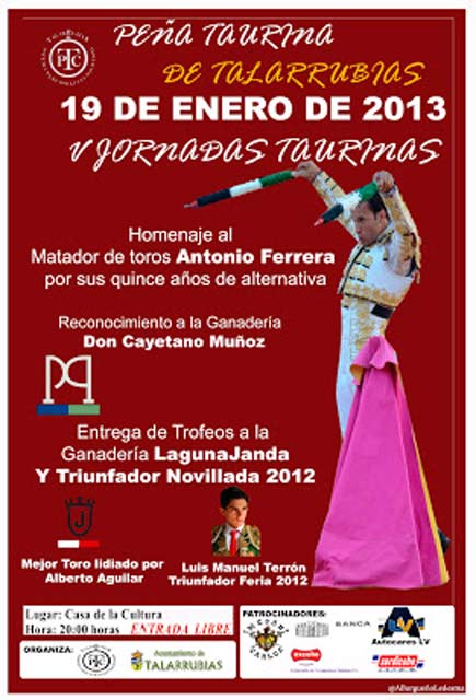 Cartel de la V Jornadas Taurinas de Talarrubias.