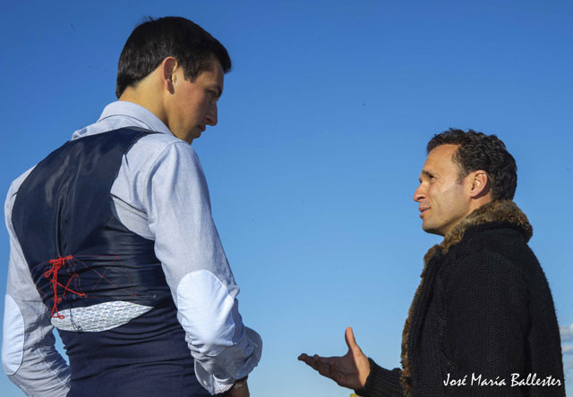 Ferrera y Silva conversando antes del tentadero. (FOTO: J.Mª Ballester)