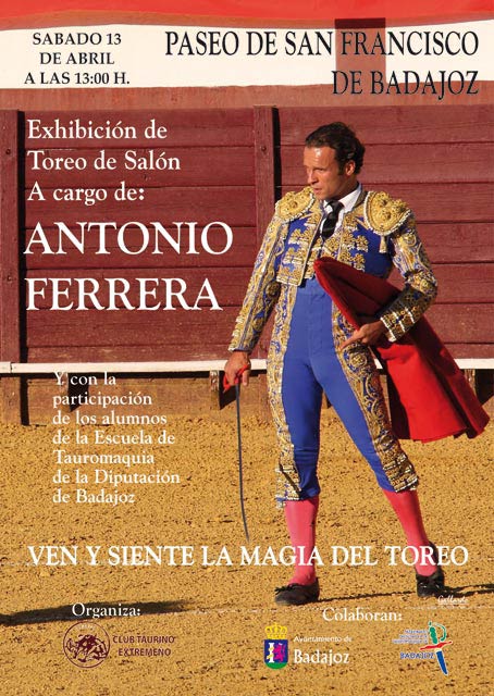 Cartel anunciador de la exhibición de toreo de salón.