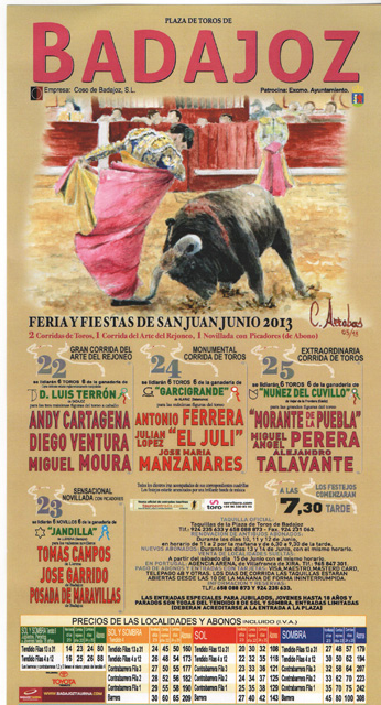 Cartel de la feria taurina 2013