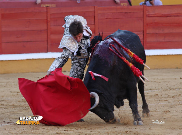 'El Juli' alargando mucho el trazo del muletazo. (FOTO: Gallardo)