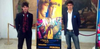 Sebastián Castella y Miguel Ángel Perera en la presentación del cartel del mano a mano de las Fallas de Valencia.