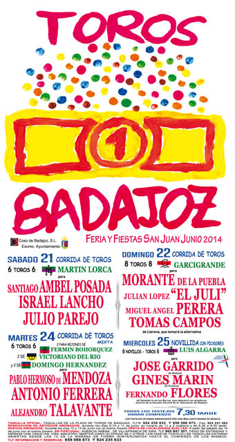 Cartel de la feria taurina de 2014