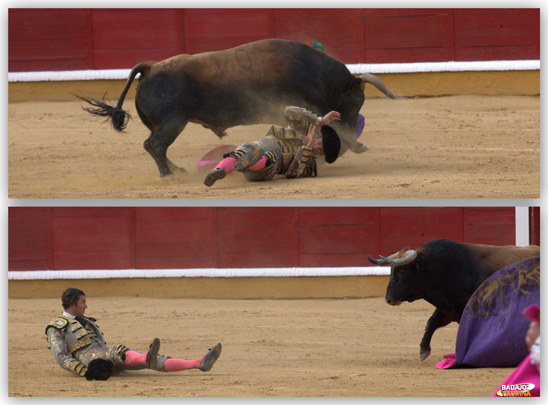 Tremendo susto en el recibo a portagayola de Israel Lancho (FOTO: Gallardo)