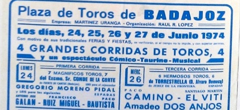 Cartel de 1974, año en que tampoco hubo toros el día de San Juan.