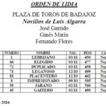 Orden de lidia de la novillada de feria